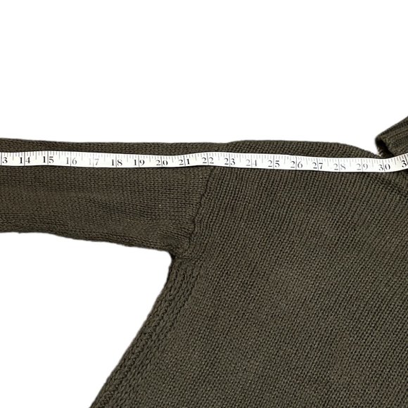 HALOGEN Green Long Knit Turtleneck Sweater Size S Hi Low **Deep Olive Green - Picture 9 of 10